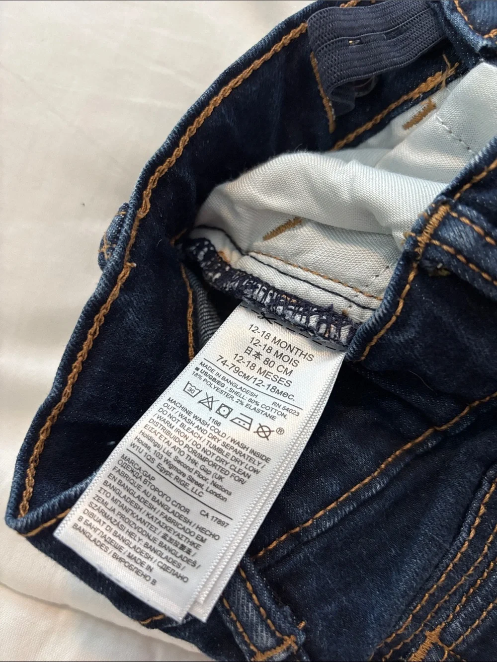GAP Kids Dark Blue Denim Jeans with Contrast Stitching